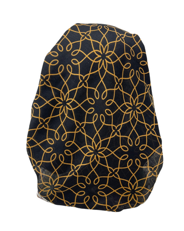 It's Younique OB-MAZE-BLK Black/Brown Maze Pre-Tied Open Back Bandanna with Velvet Grip Myselflingerie.com